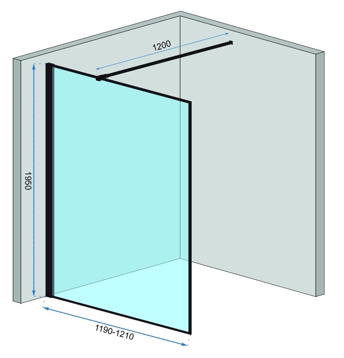 Poze Paravan dus walk-in Bler 1 - 120x195 cm