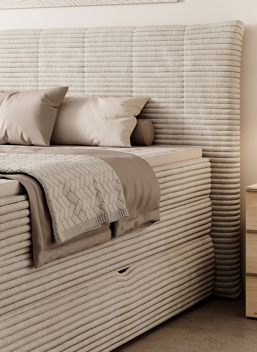 Poze Pat tapitat boxspring Amber 160x200 cm