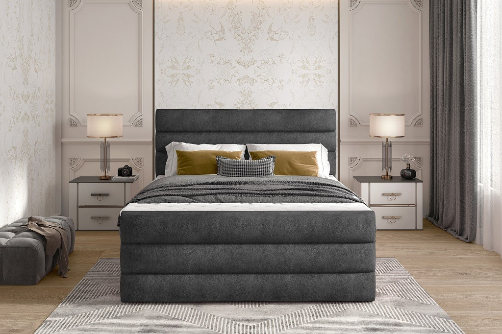 Poze Pat tapitat boxspring Cande – 160/200 cm