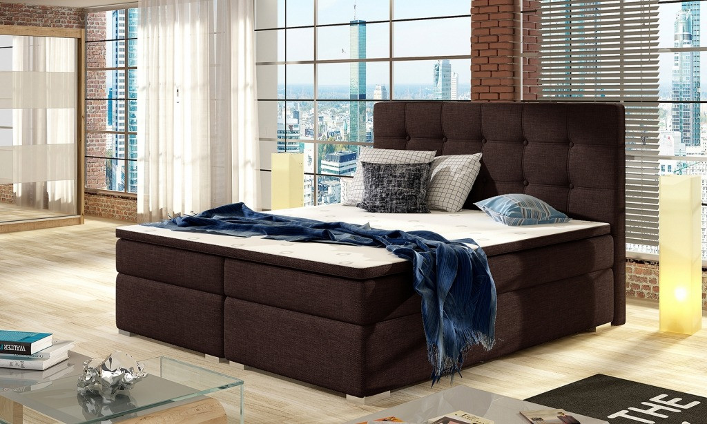 Poze Pat tapitat boxspring Inez – 180/200 cm
