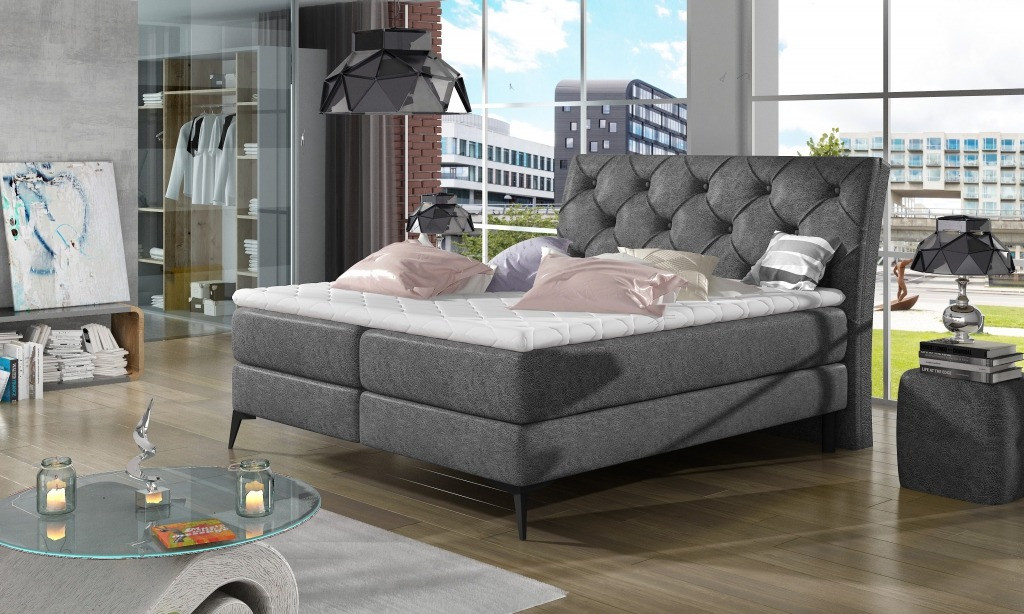 Poze Pat tapitat boxspring Laos – 160/200 cm