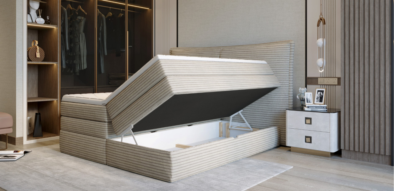 Poze Pat tapitat boxspring Madden 180x200 cm