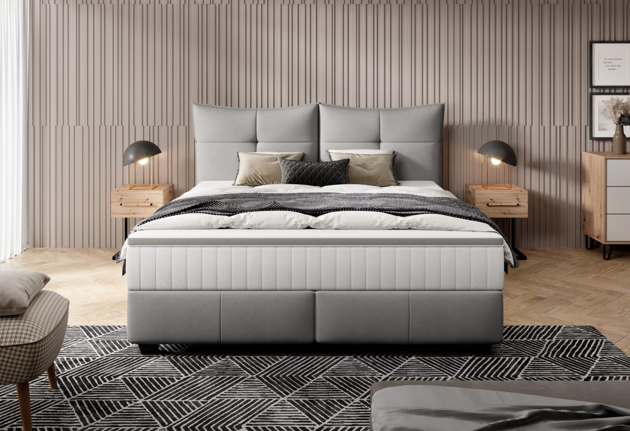 Poze Pat tapitat Cadis 140x200 cm