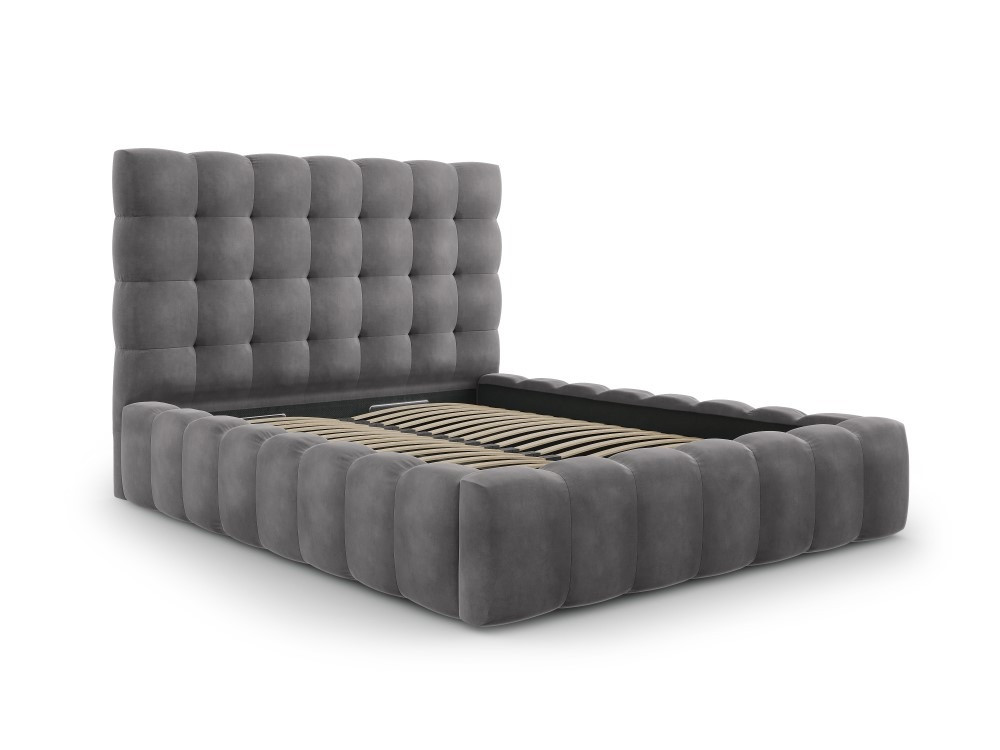 Poze Pat tapitat catifea Bali – 200×200 cm