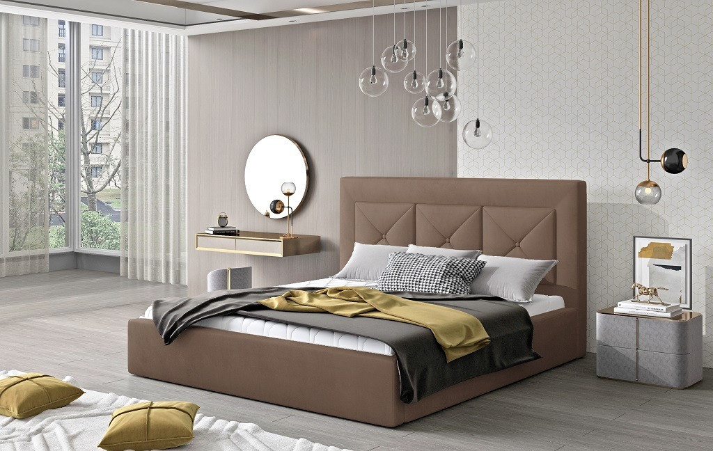 Poze Pat tapitat Cloe – 140/200, L223 x l140 x h93 cm