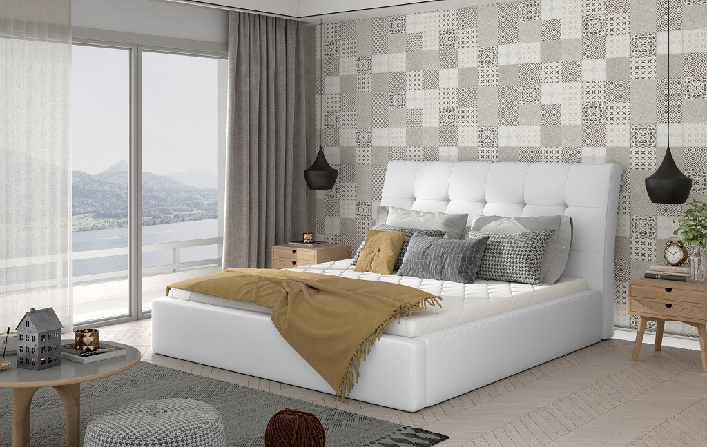 Poze Pat tapitat Inge – 140/200, L223 x l140 x h93 cm