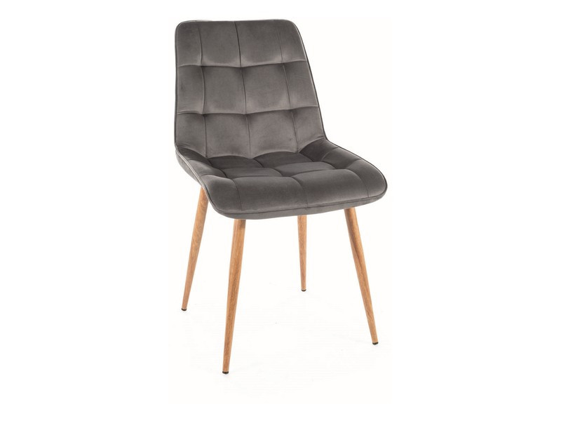 Poze Scaun Chic D velvet gri/stejar Blu14