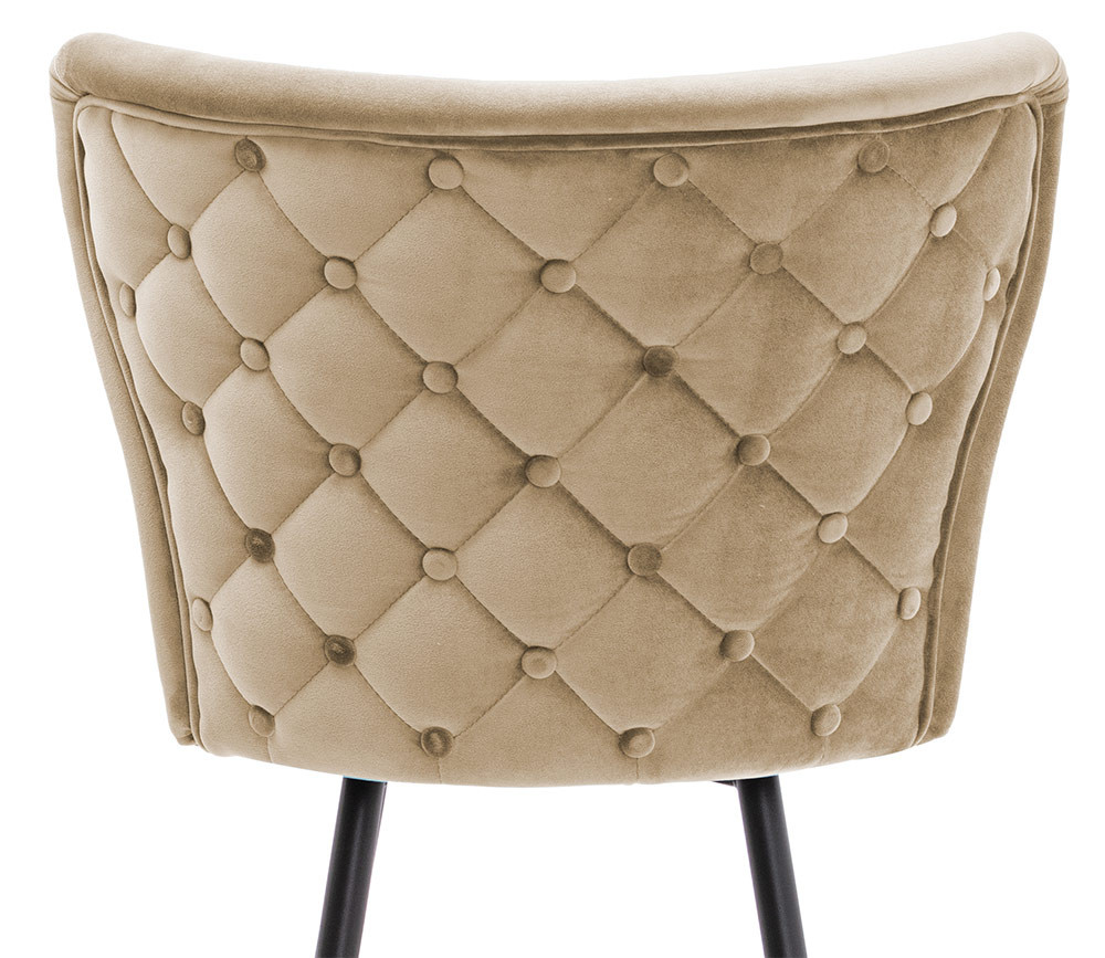 Poze Scaun de bar Modena bej picioare negru/gold - H70 cm