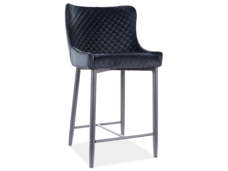 Poze Scaun de bar tapitat Colin B H-2 negru - H88 cm