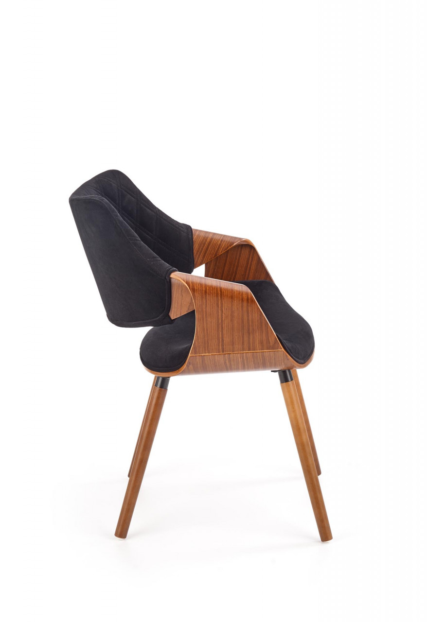 Poze Scaun K396 material catifea negru nuc