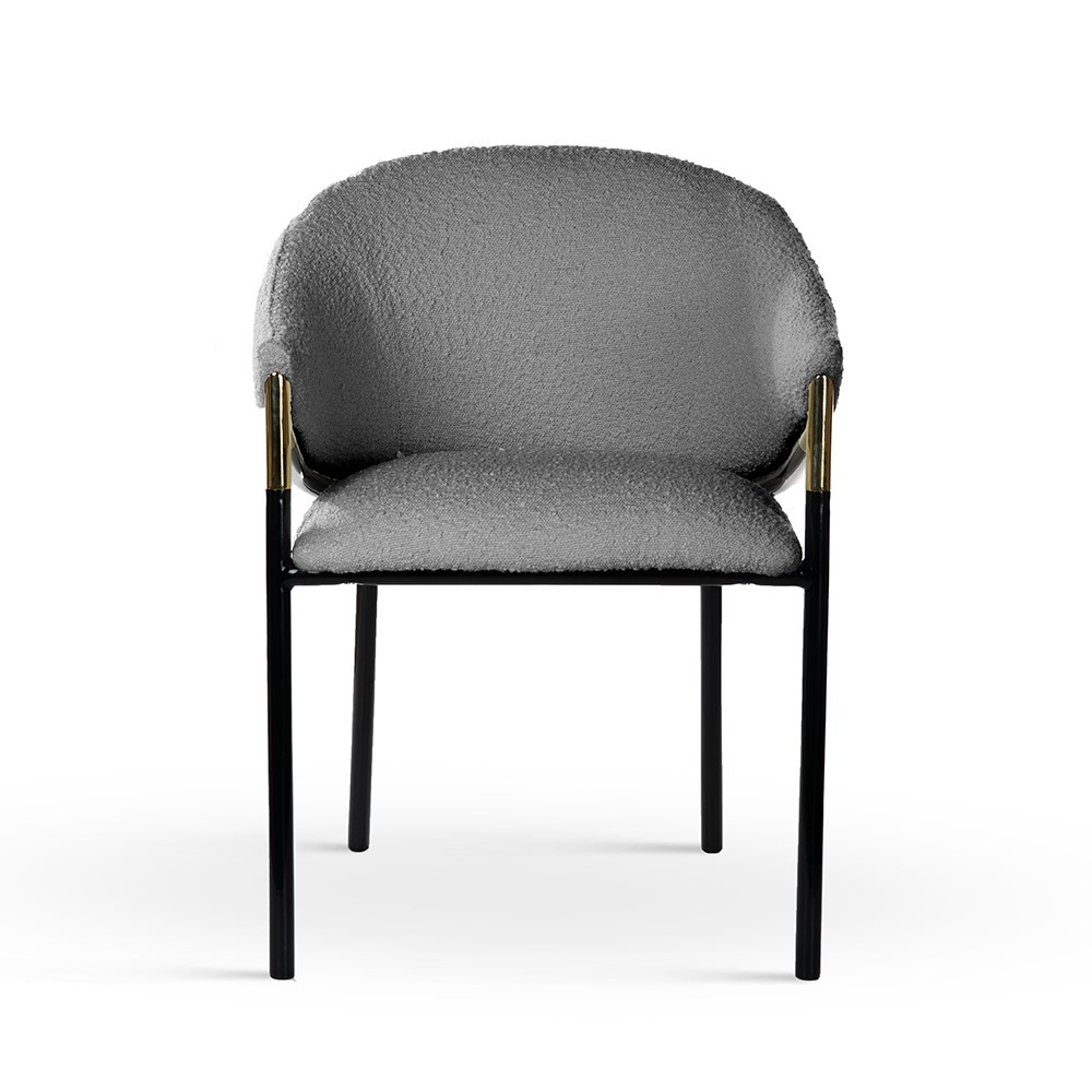 Poze Scaun plusat Fancy gri - H77 cm