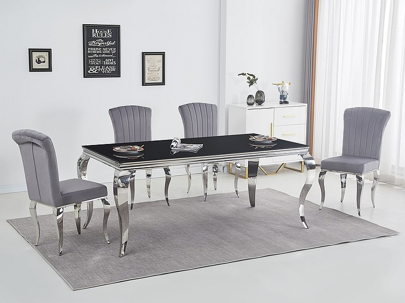 Poze Scaun Prince velvet gri - H100 cm