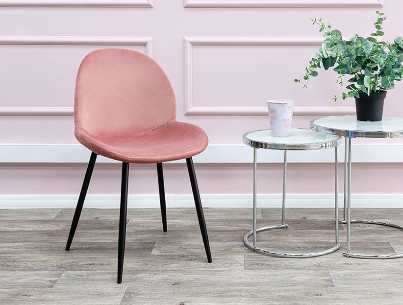 Poze Scaun Scoop Velvet roz – H86 cm