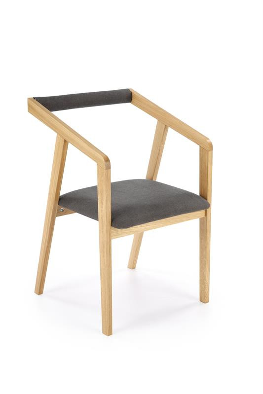 Scaun tapitat azul 2 - stejar natural/gri