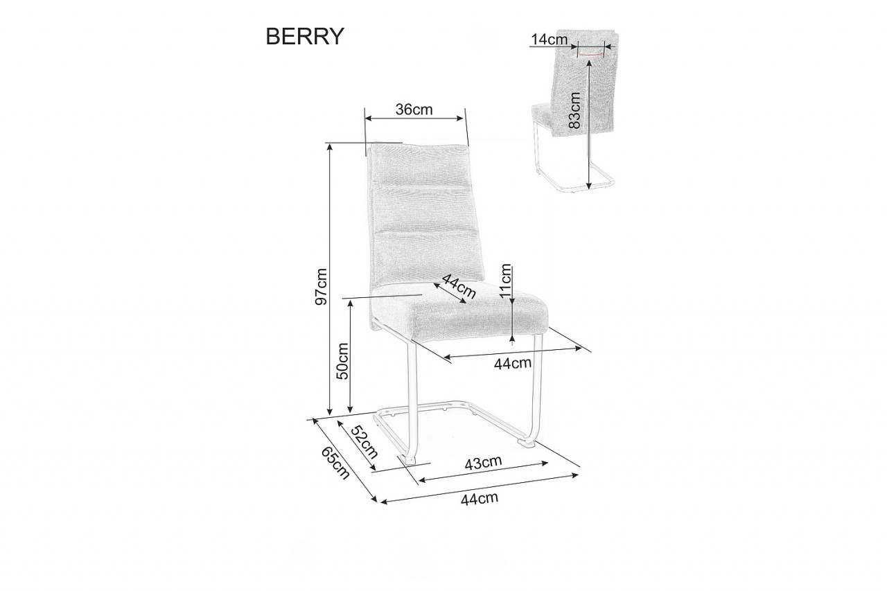 Poze Scaun tapitat Berry Brego 18 gri inchis