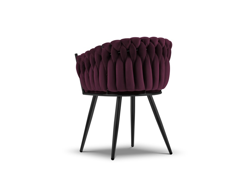 Poze Scaun tapitat cu catifea Shirley/picioare negre - H76 cm