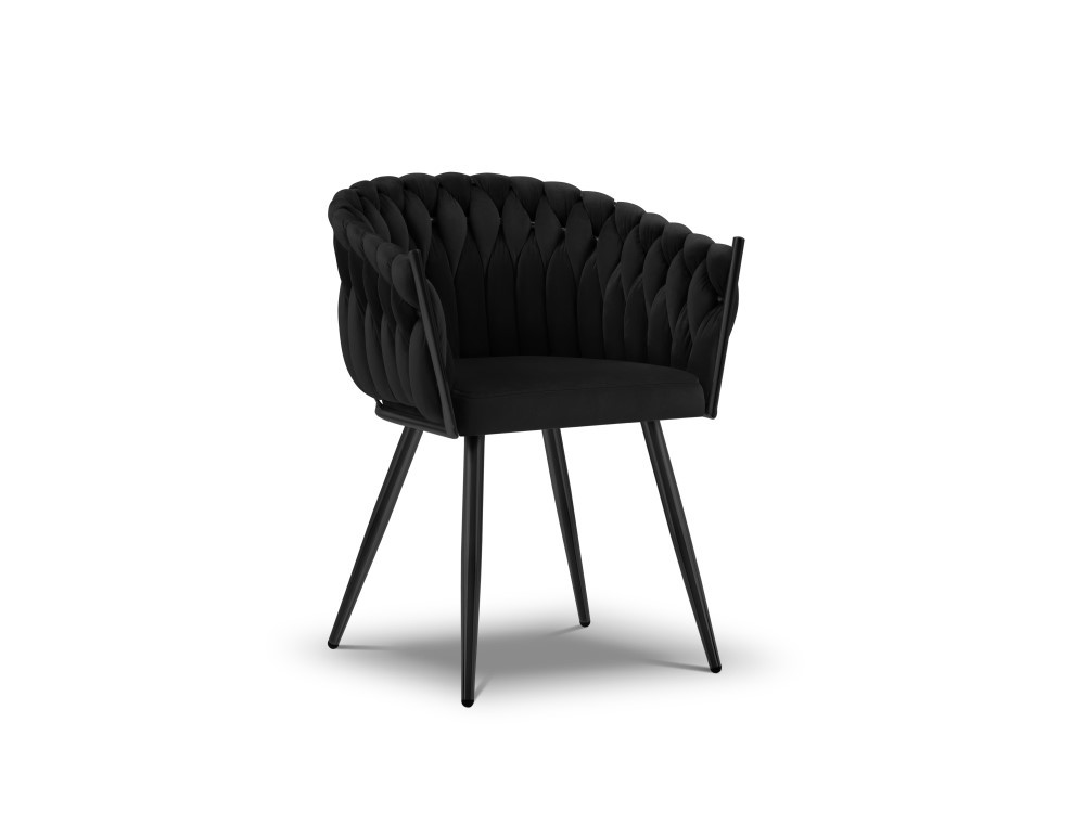 Poze Scaun tapitat cu catifea Shirley/picioare negre - H76 cm