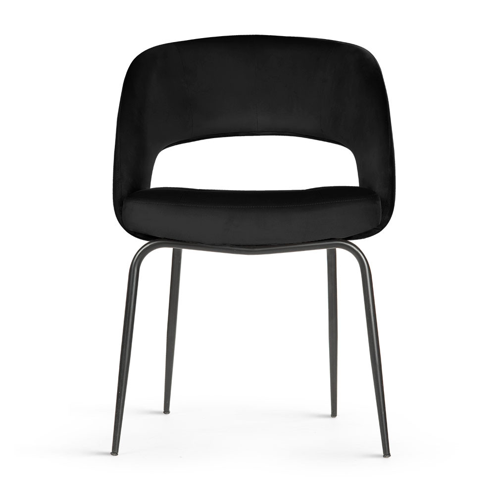 Poze Scaun tapitat Lizbona negru/negru – H79 cm