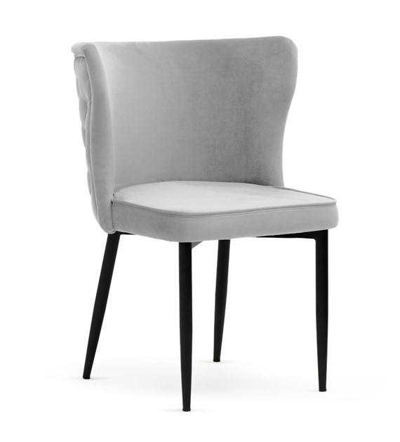 Poze Scaun tapitat Modena gri picioare negre - H86 cm