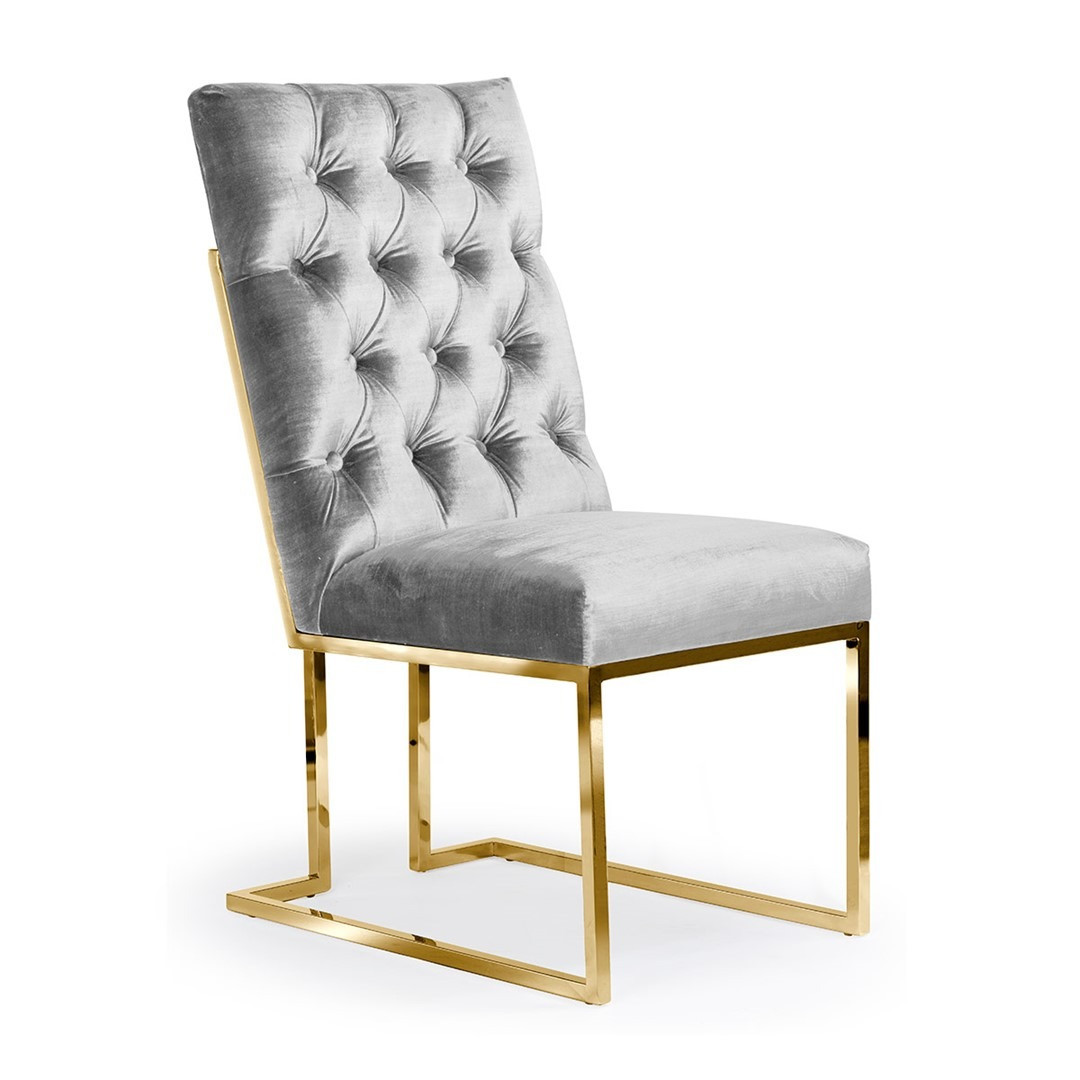 Poze Scaun tapitat Paul gri/gold - H97 cm