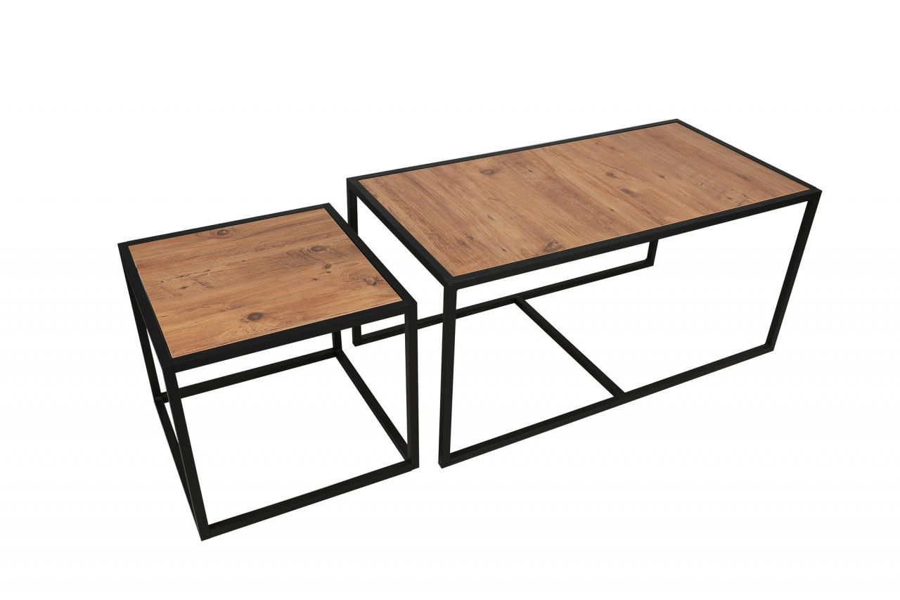 Poze Set 2 masute de cafea Atlantis nuc/negru