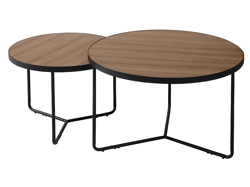 Set 2 mese de cafea italia ii - stejar