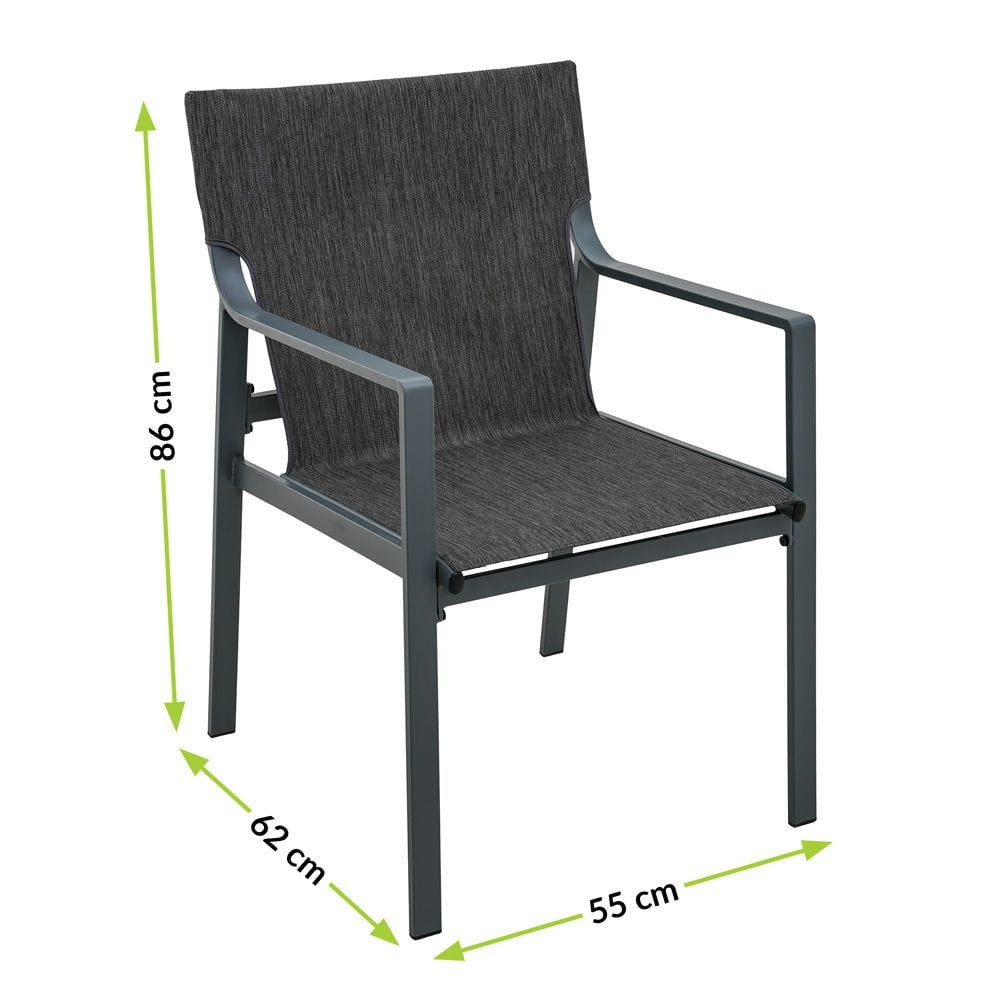 Poze Set masa + 6 scaune Osman antracit L150 cm