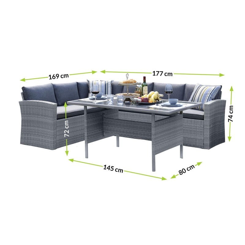 Poze Set masa + canapea Family gri