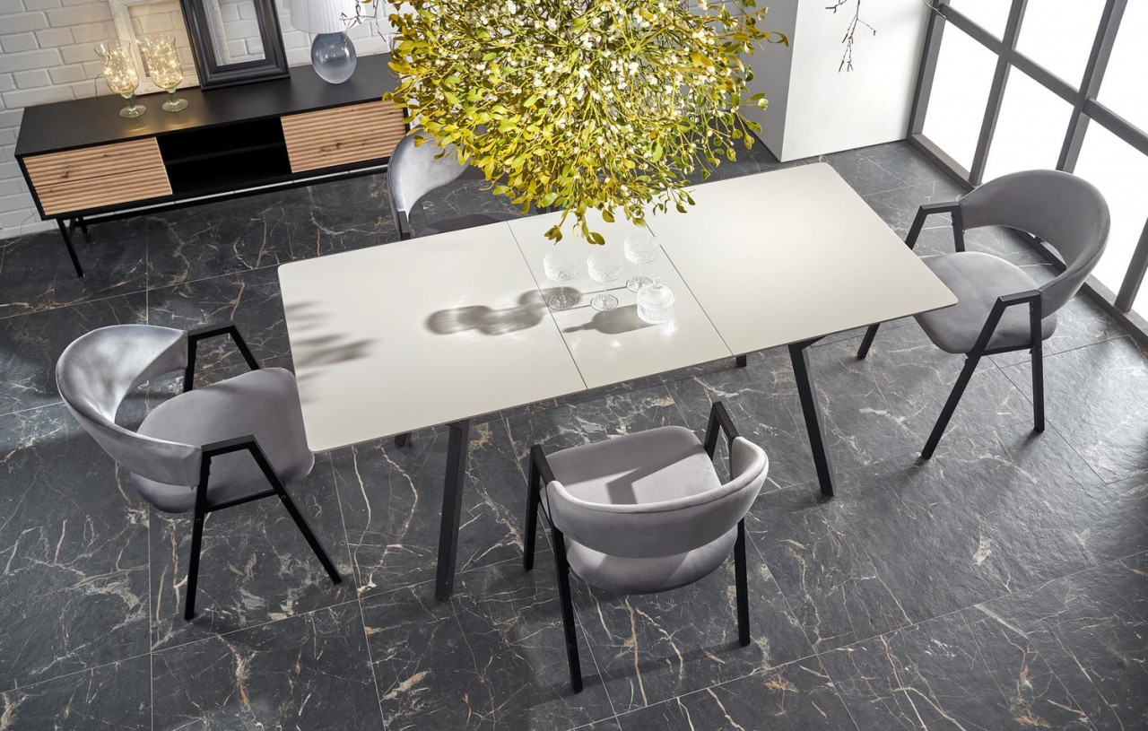 Poze Set masa extensibila Balrog 2 L140-180 cm + 4 scaune K473 velvet gri
