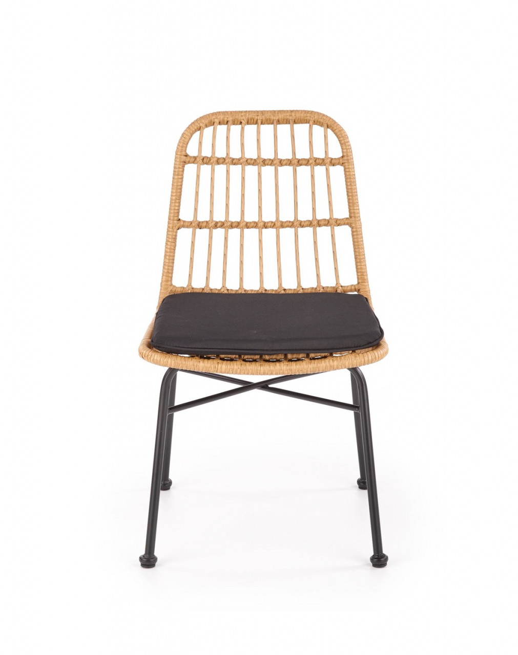 Poze Set masa extensibila Greg L124-168 cm + 4 scaune K401 ratan natural/negru