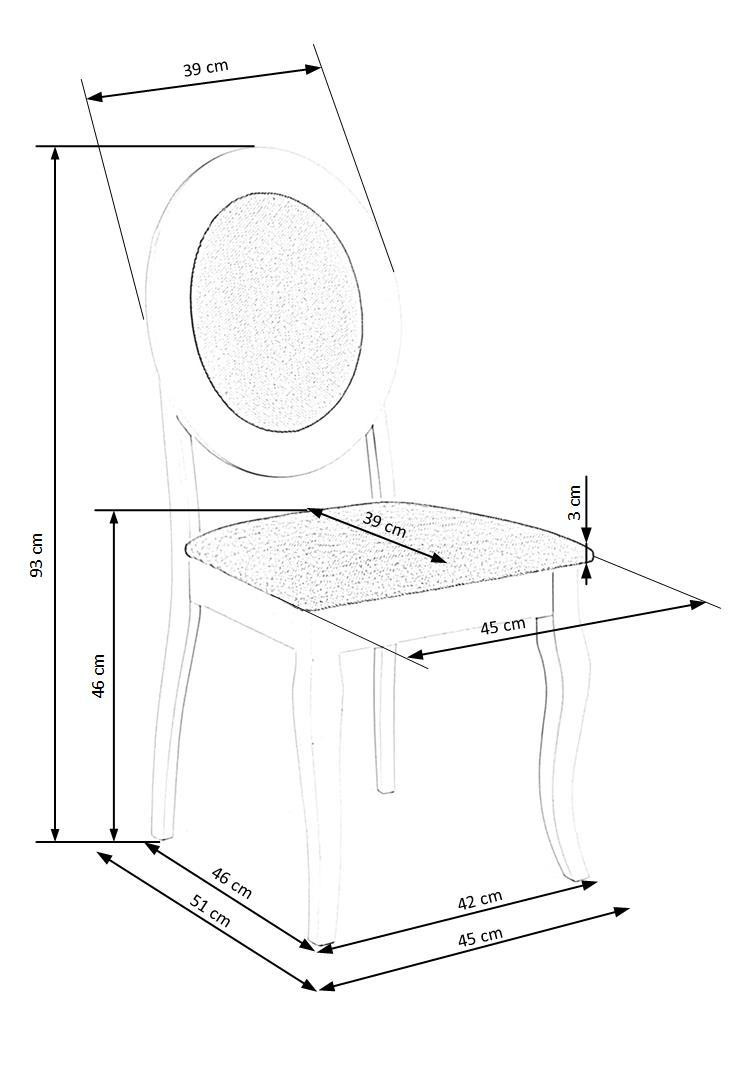 Poze Set masa extensibila Joseph L150-190 cm + 4 scaune Barock gri/alb