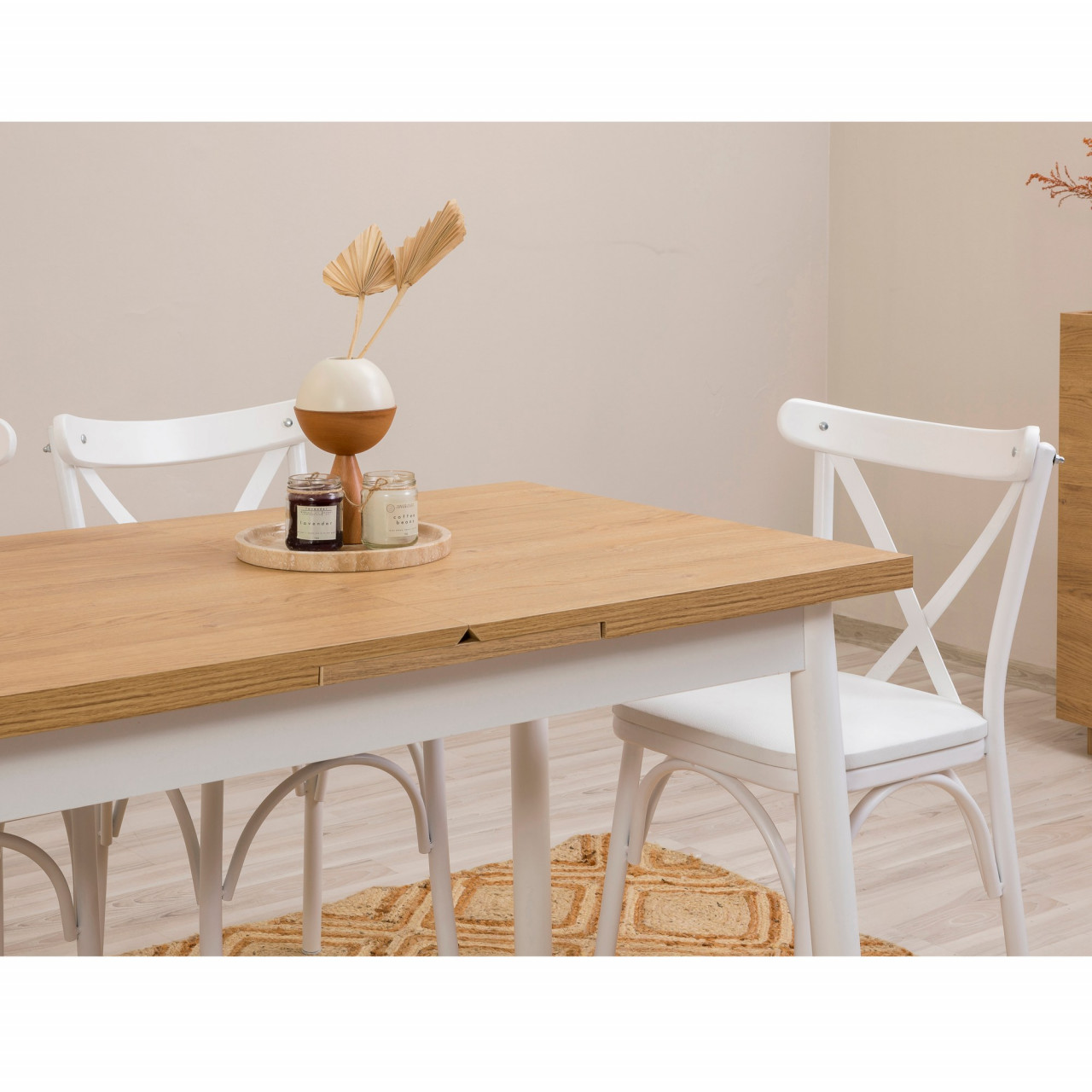 Poze Set masa extensibila si scaune (5 piese) OLİVER AÇL.WHİTE KARİNA-WHİTE