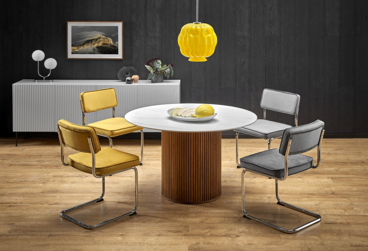 Poze Set masa rotunda Bruno + 2 scaune K510 gri + 2 scaune K510 mustariu