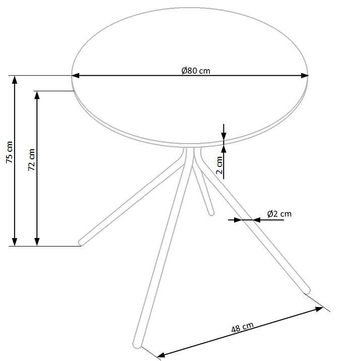 Poze Set masa rotunda Fondi ø80 cm + 2 scaune K337 ratan natural