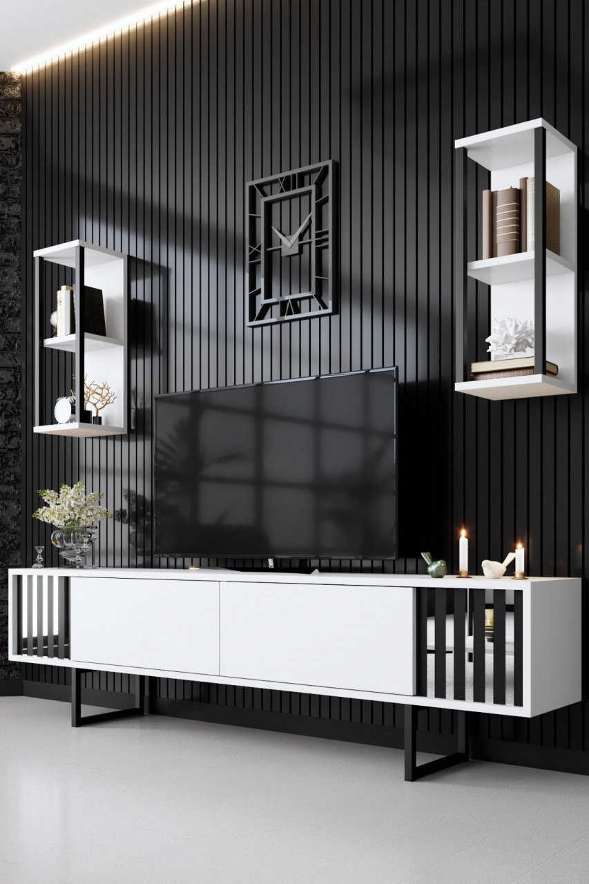 Poze Set mobilier living Chrome Line alb/negru