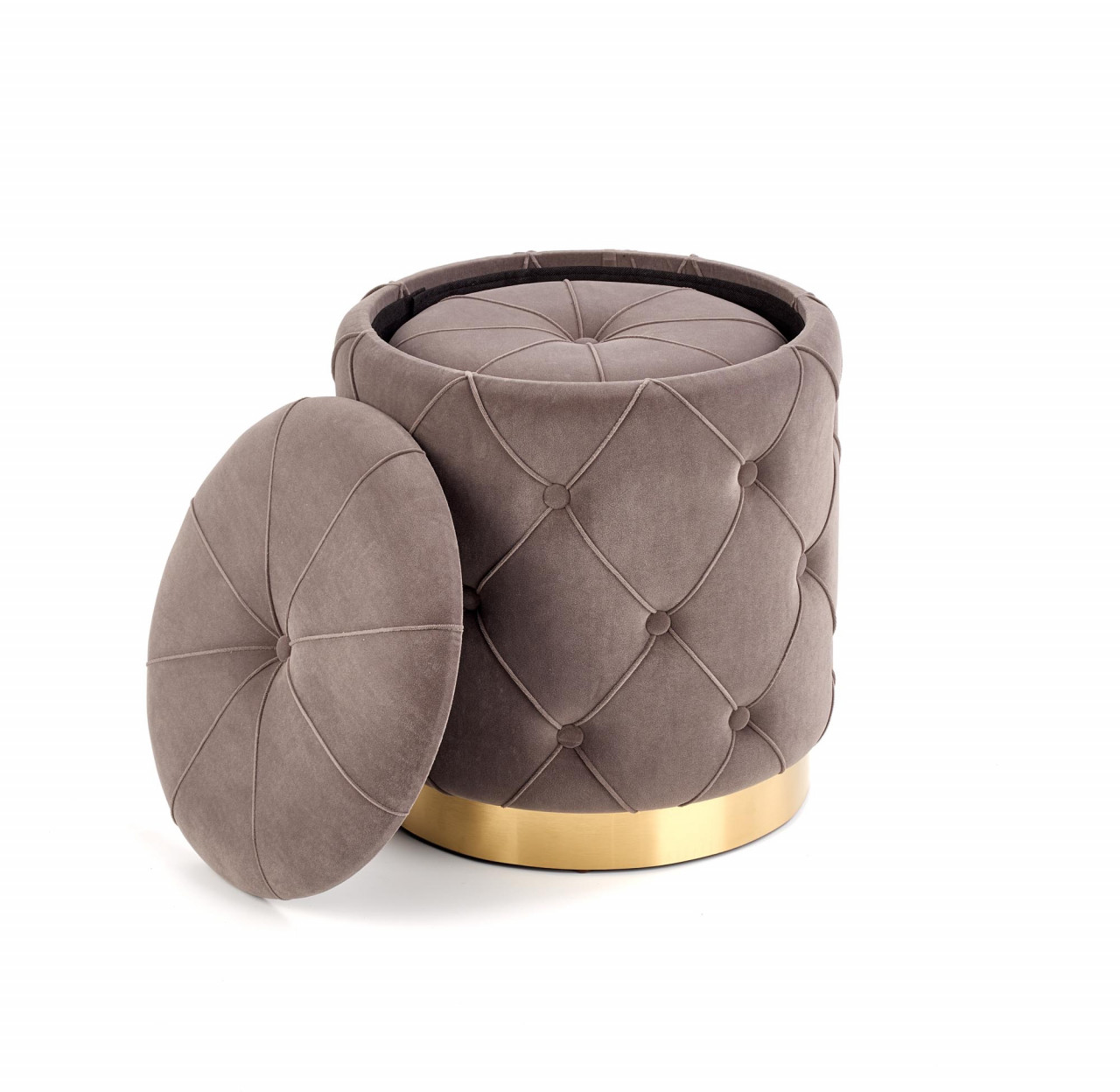 Poze Set tabureti tapitati Polly Gri / Gold