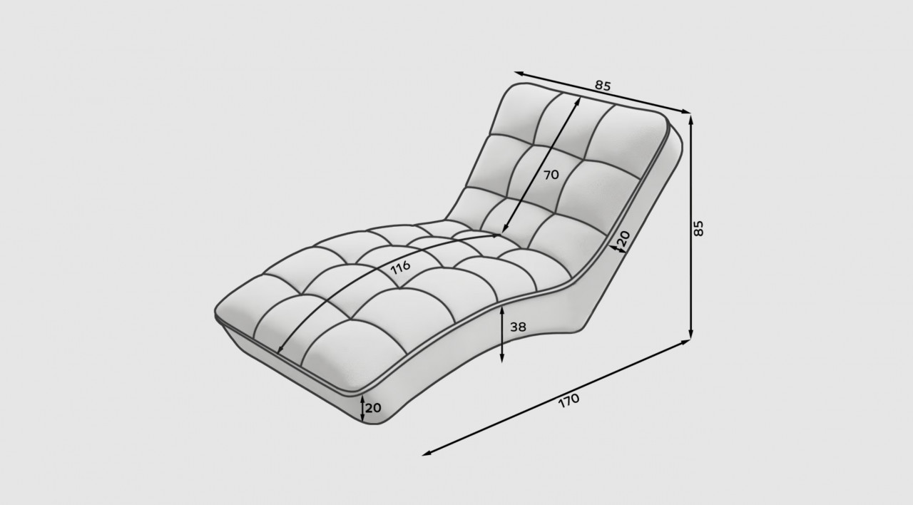 Poze Sezlong relaxare Loren - L170 x l85 x h55 cm