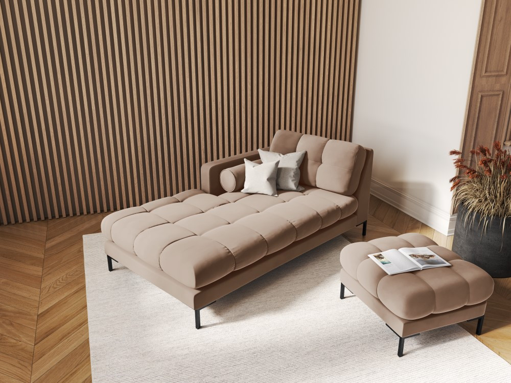 Poze Sezlong tapitat Bali velvet/picioare negre – L185 x l102 x h75