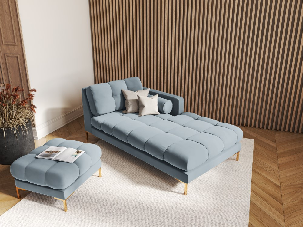 Poze Taburet tapitat Bali velvet/picioare gold – L60 x l60 x h41