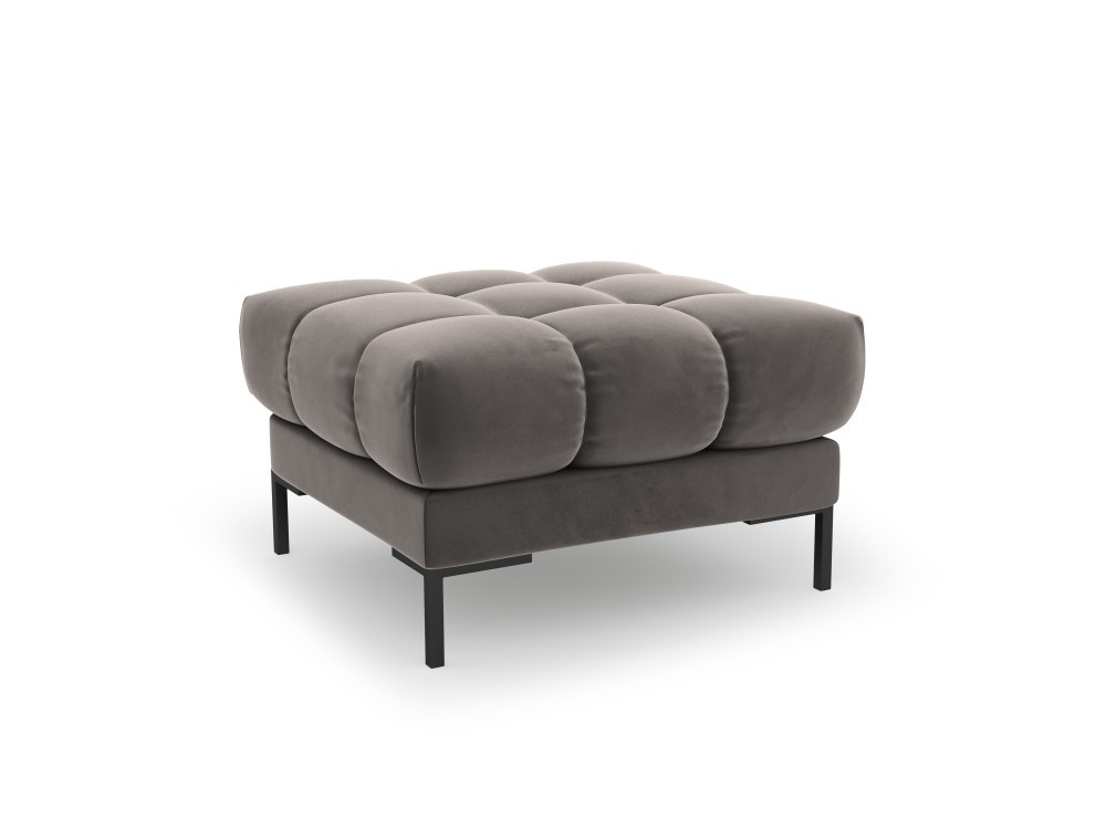 Poze Taburet tapitat Bali velvet/picioare negre – L60 x l60 x h41