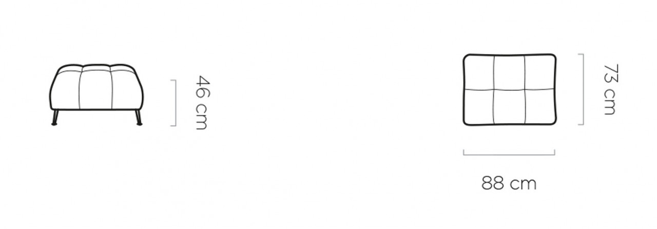 Poze Taburet tapitat Cavani - L88 x l73 x h46 cm