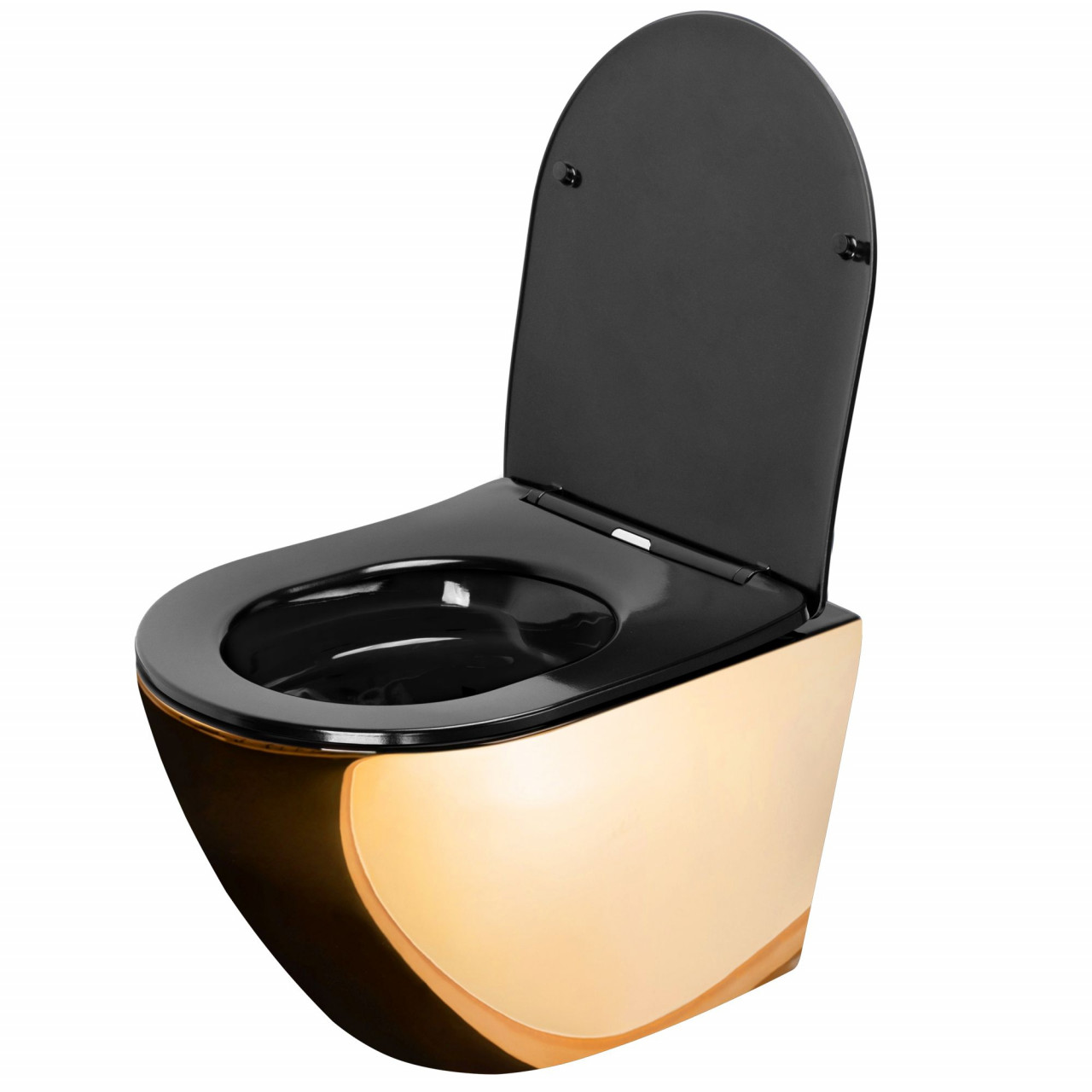 Poze Vas wc suspendabil Carlo Mini Flat auriu/negru
