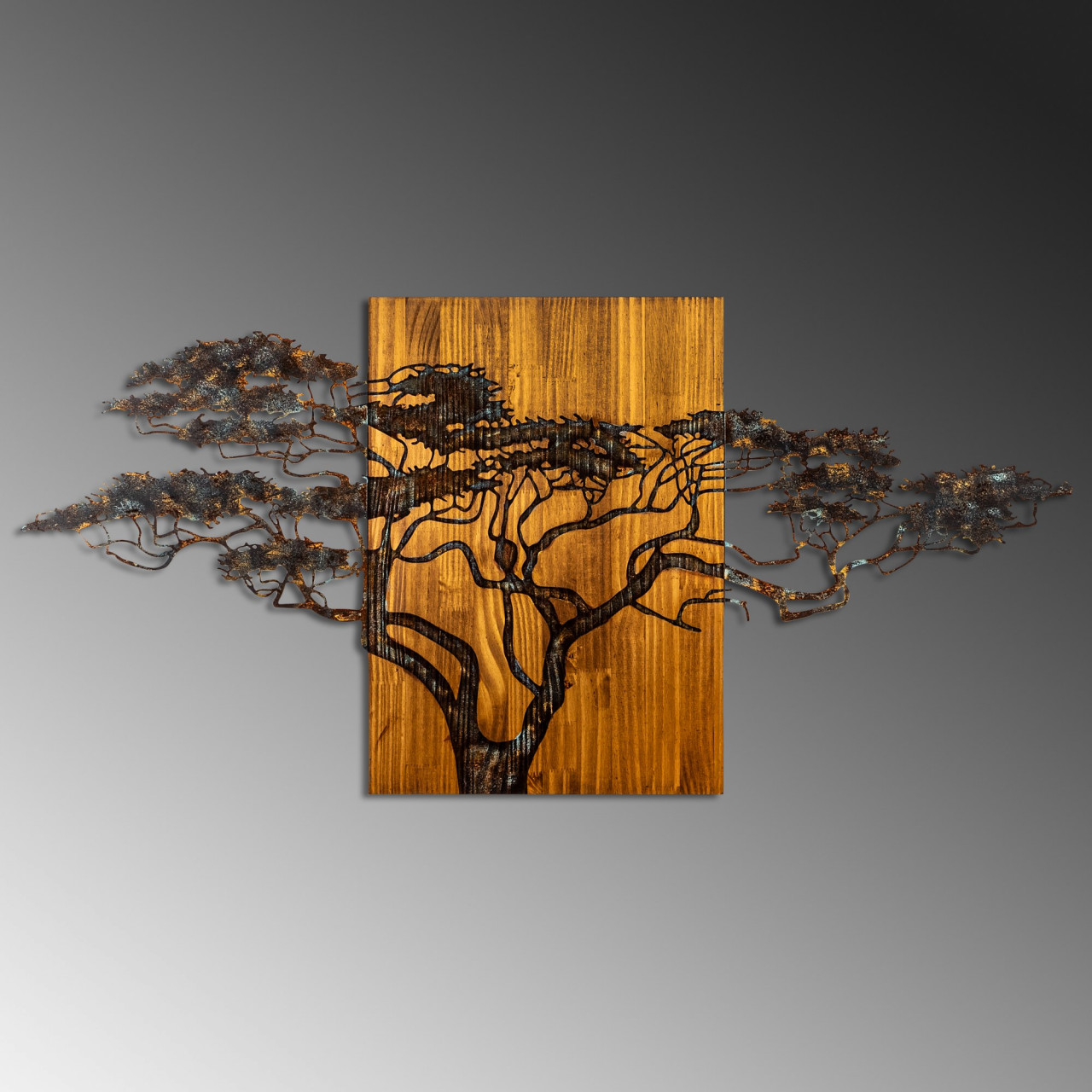 Poze Accesoriu decorativ de perete din lemn Acacia Tree - 329-A