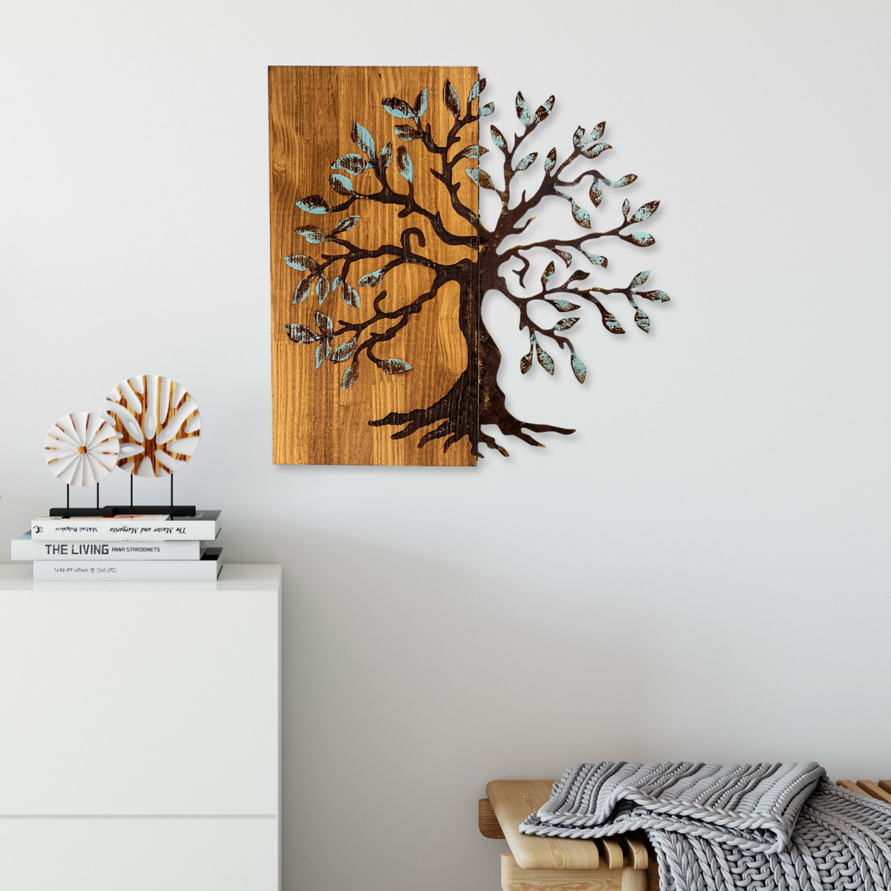 Poze Accesoriu decorativ de perete din lemn Agac 5 nuc/maro