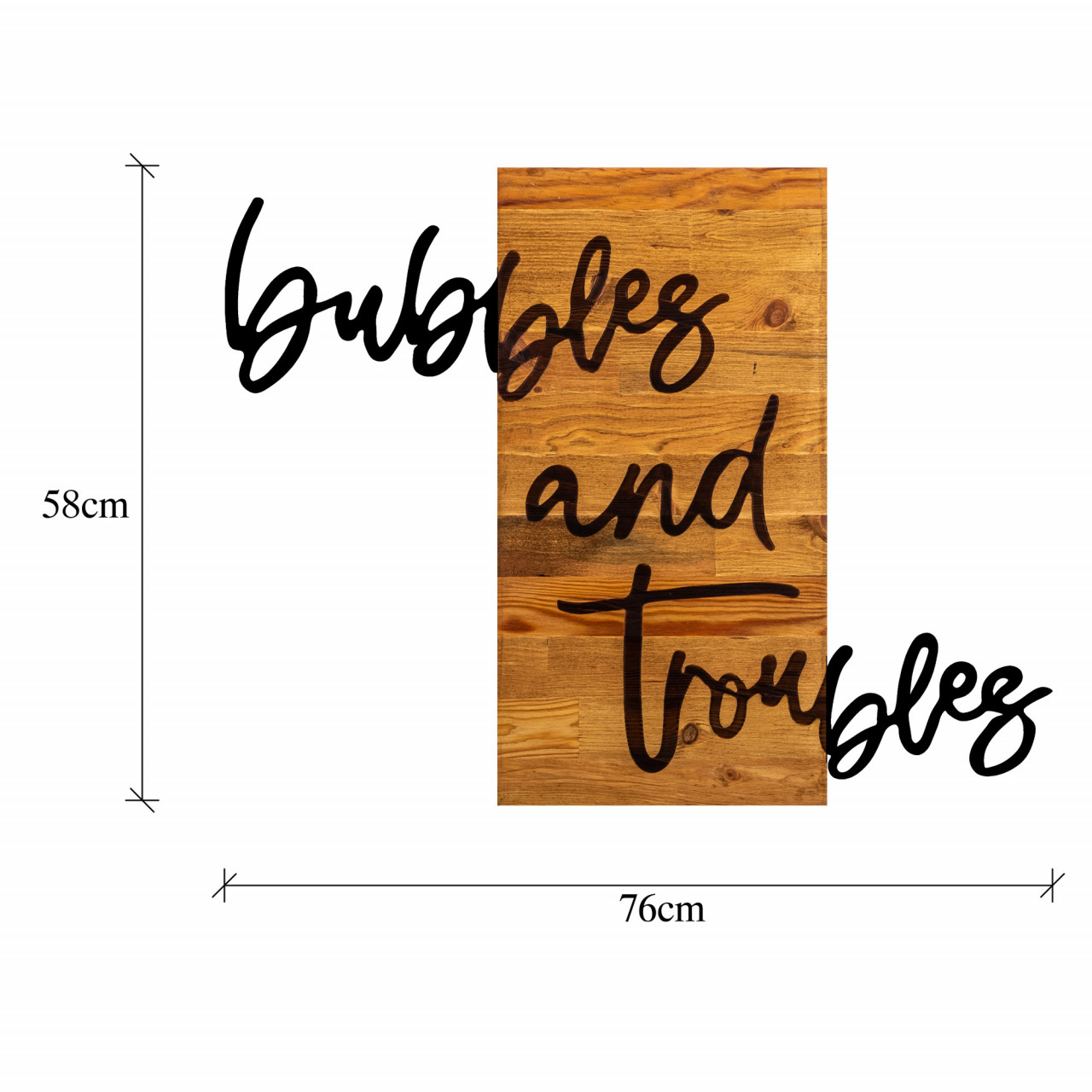 Poze Accesoriu decorativ de perete din lemn Bubbles and troubles 1