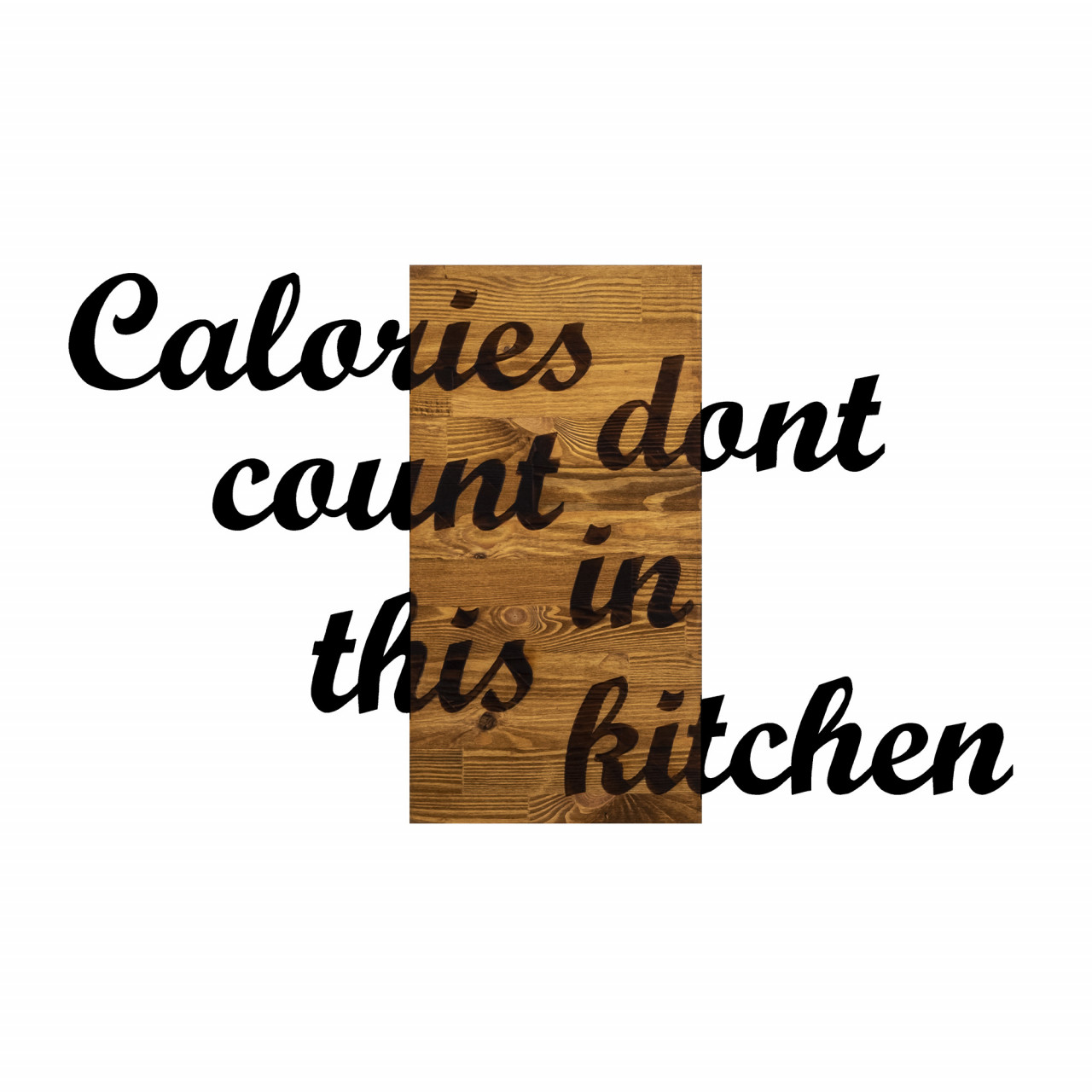 Poze Accesoriu decorativ de perete din lemn Calories don't count