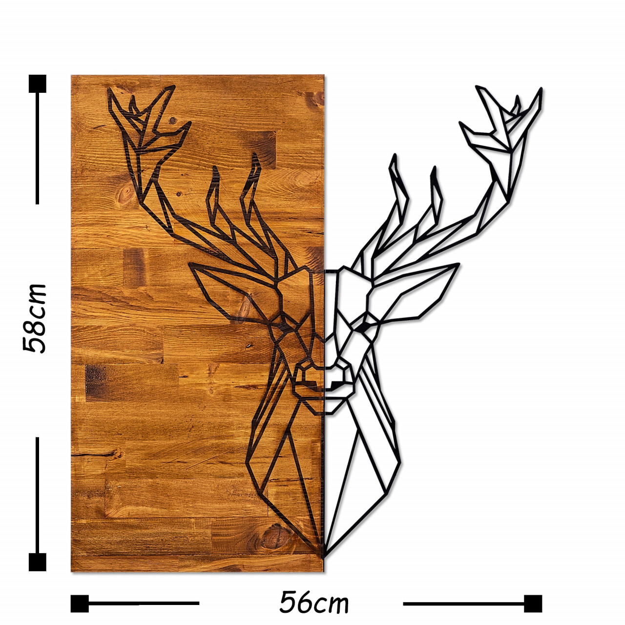 Poze Accesoriu decorativ de perete din lemn Deer1