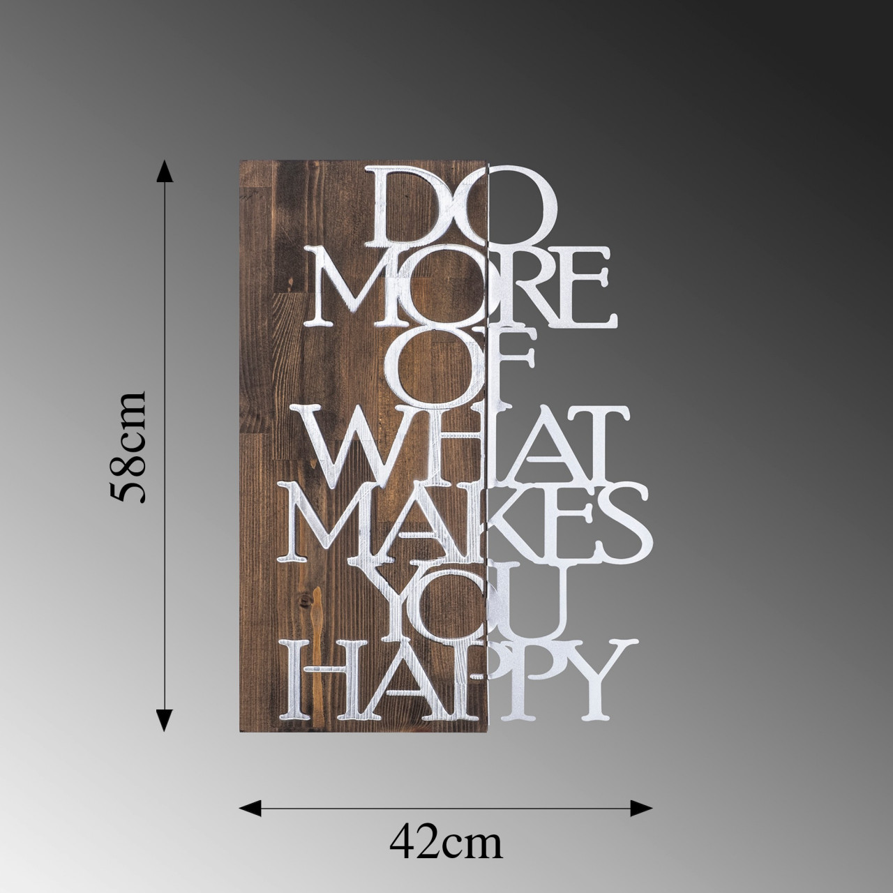 Poze Accesoriu decorativ de perete din lemn Do more - argintiu