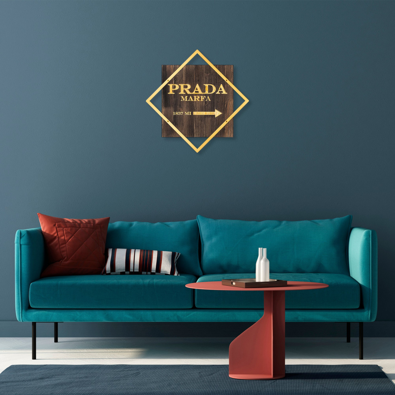 Poze Accesoriu decorativ de perete din lemn Fashion auriu