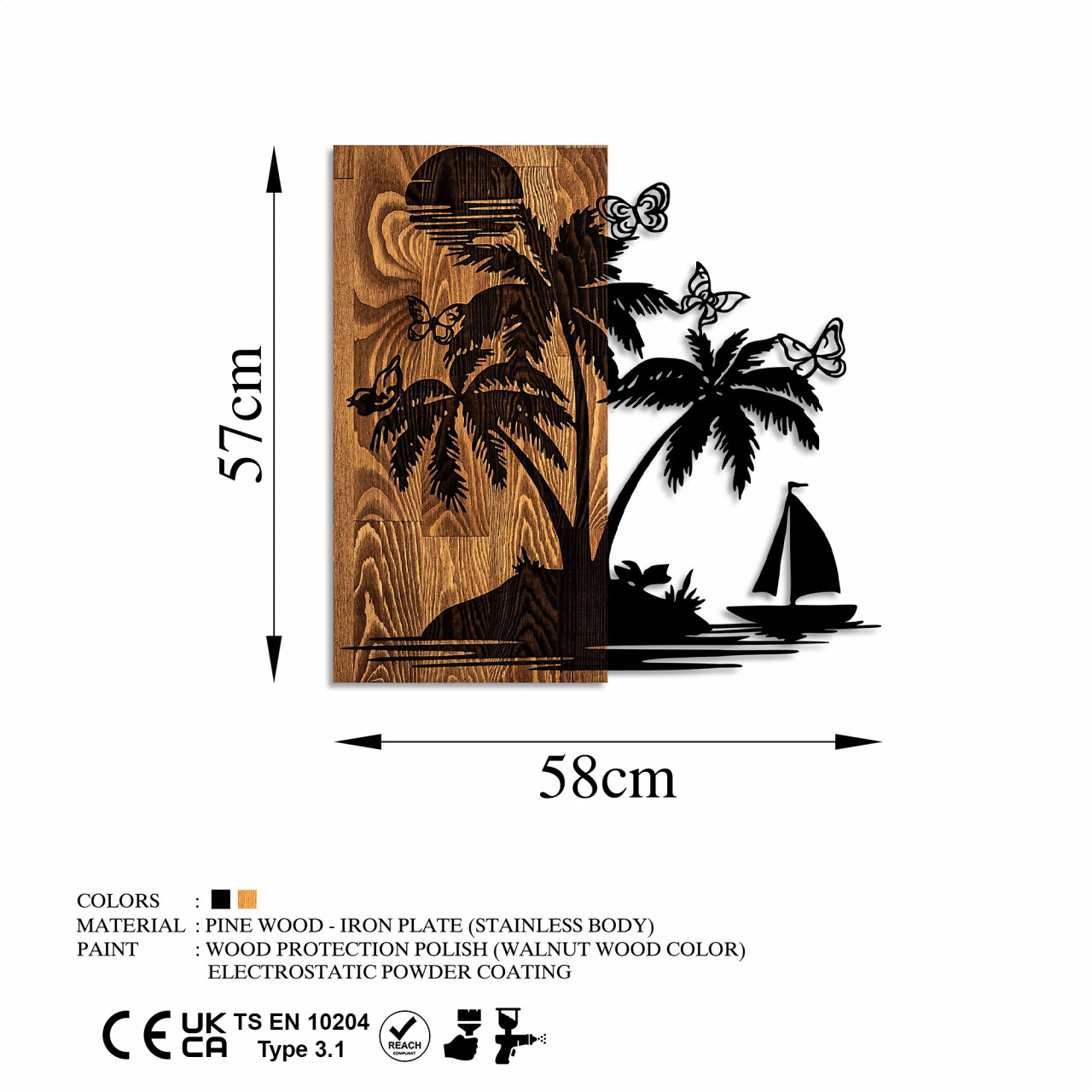 Poze Accesoriu decorativ de perete din lemn Holiday island